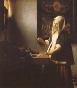 Woman Holing a Balance (mk08), Jan Vermeer